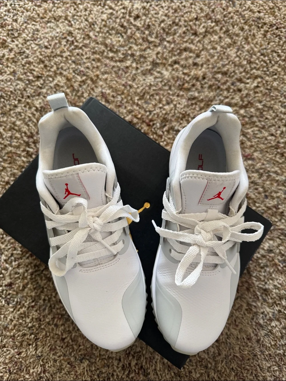 Nike Jordan Grind Golf Shoes | White/Pure Platinum/University Red | M 5.5 W 7